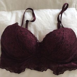 Victoria’s Secret Pink Bralette Lace Maroon
